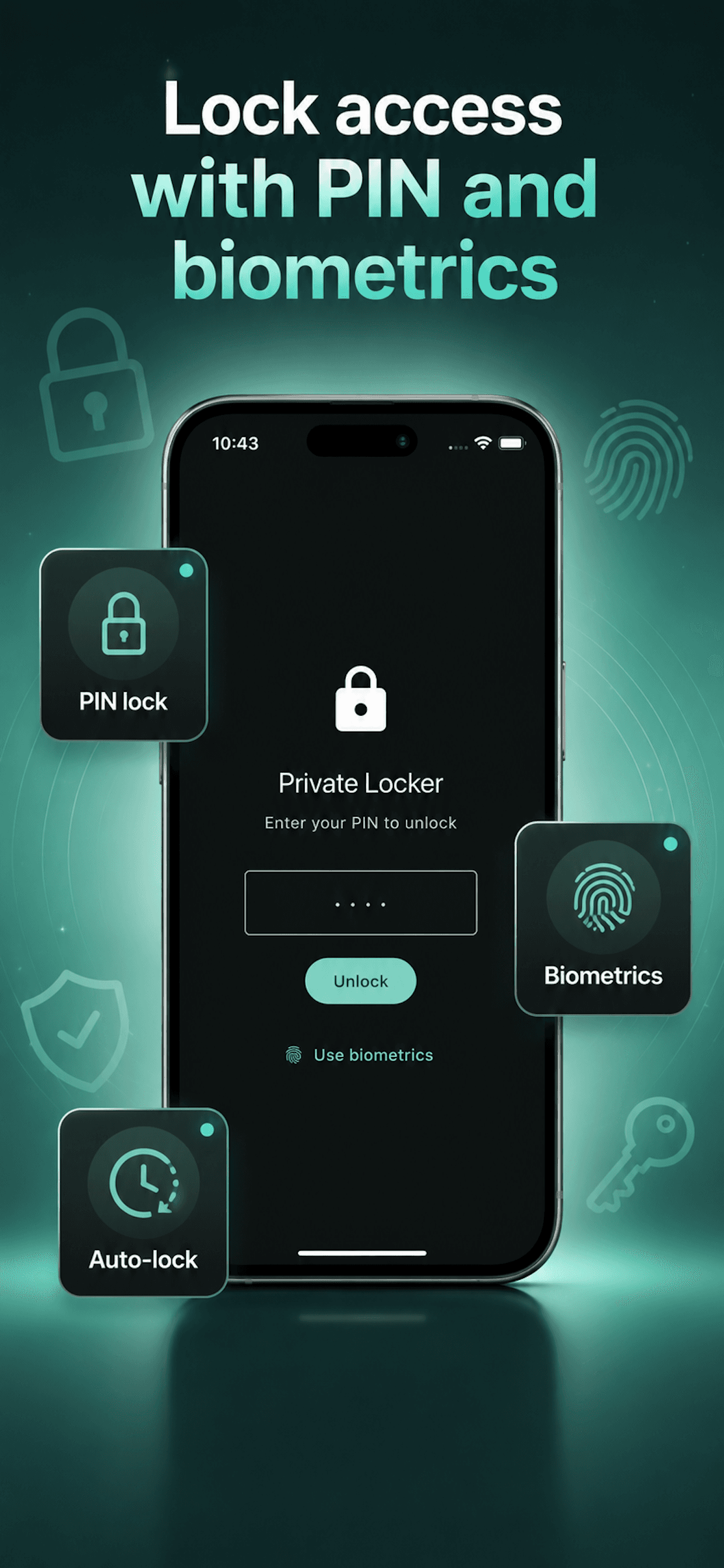 PIN and biometric app lock